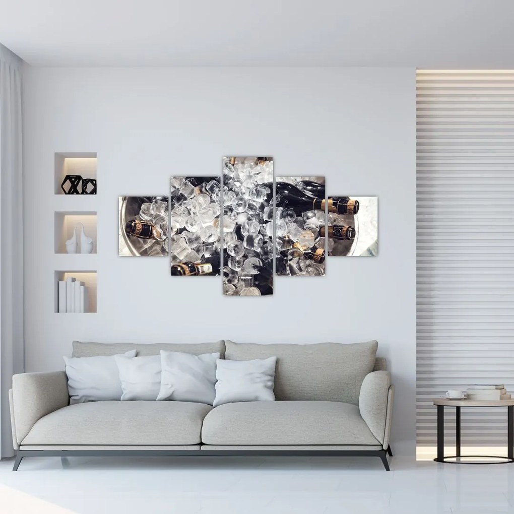 Obraz - szampan w lodzie (125x70 cm)