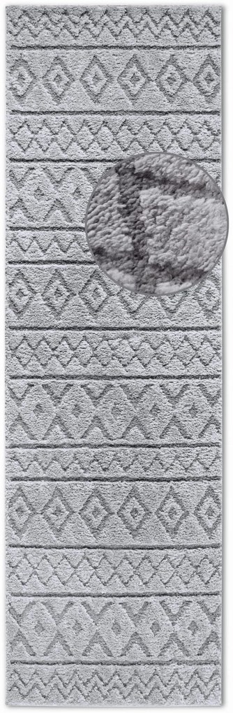 Dywan nowoczesny 3D Elle Collection Gallery Boho szary 80 cm x 240 cm
