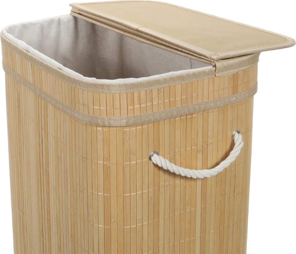 Bambusowy kosz na pranie z pokrywą LUVA, 80 l