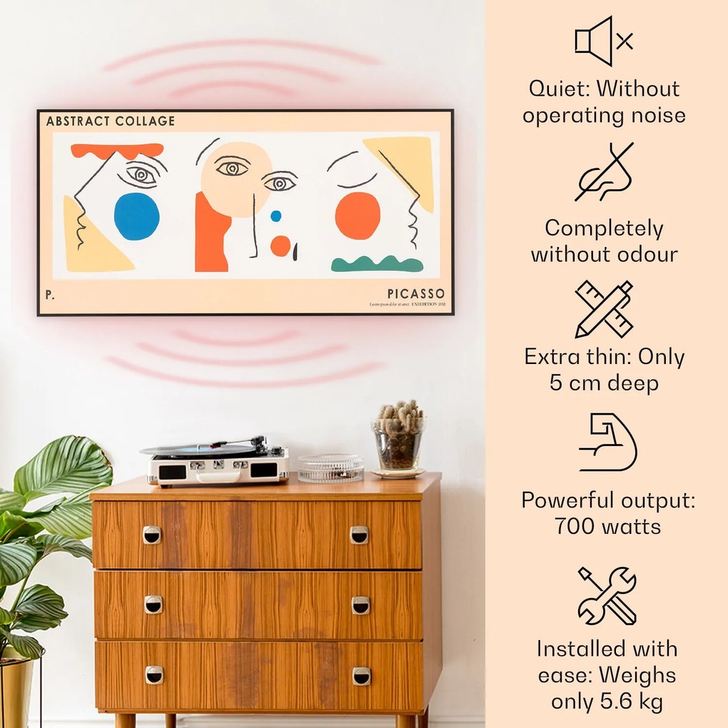 Klarstein Wonderwall Art Smart 700W 60x120cm Obraz na podczerwień Abstrakcyjny