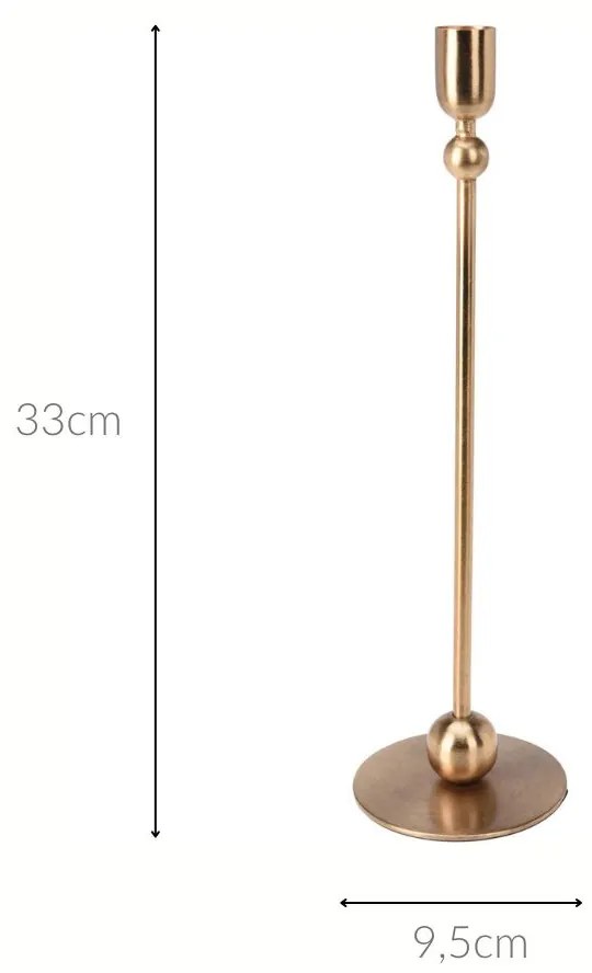 Klasyczny świecznik na jedną świecę, 33 cm