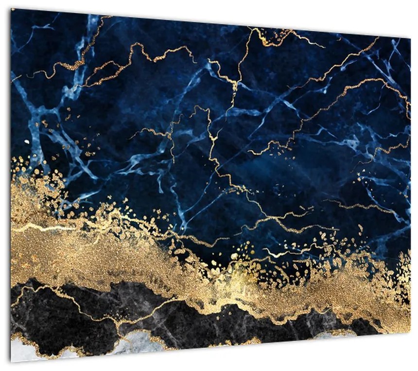 Obraz - Ciemnoniebieski marmur (70x50 cm)