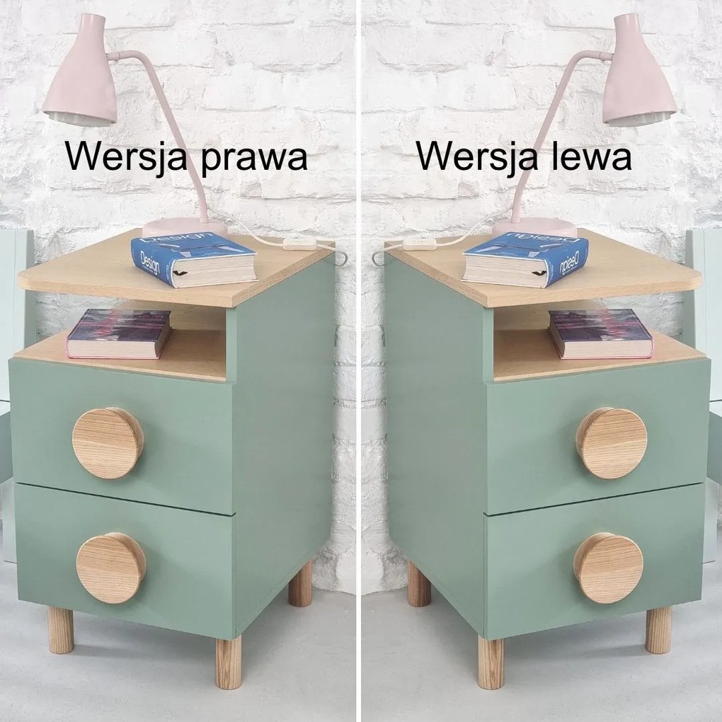 Szafka nocna Dabi z 2 szufladami i półkami