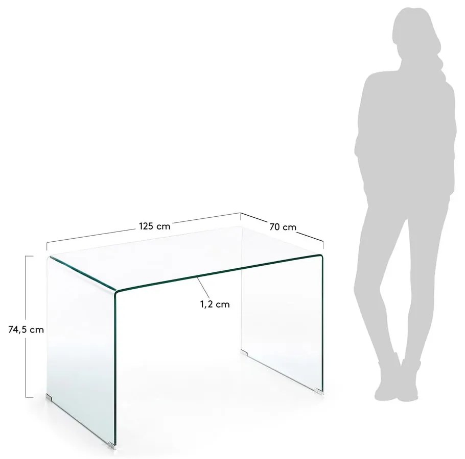 Szklane biurko 70x125 cm Burano – Kave Home