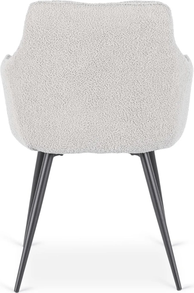 Krzesło Tapicerowane do Salonu NAWARA Szare Boucle Nowoczesne