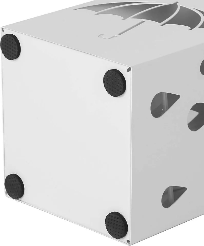 Stojak na parasole UMBRELLA, 15,5x15,5x49cm, biała SongmicsHome