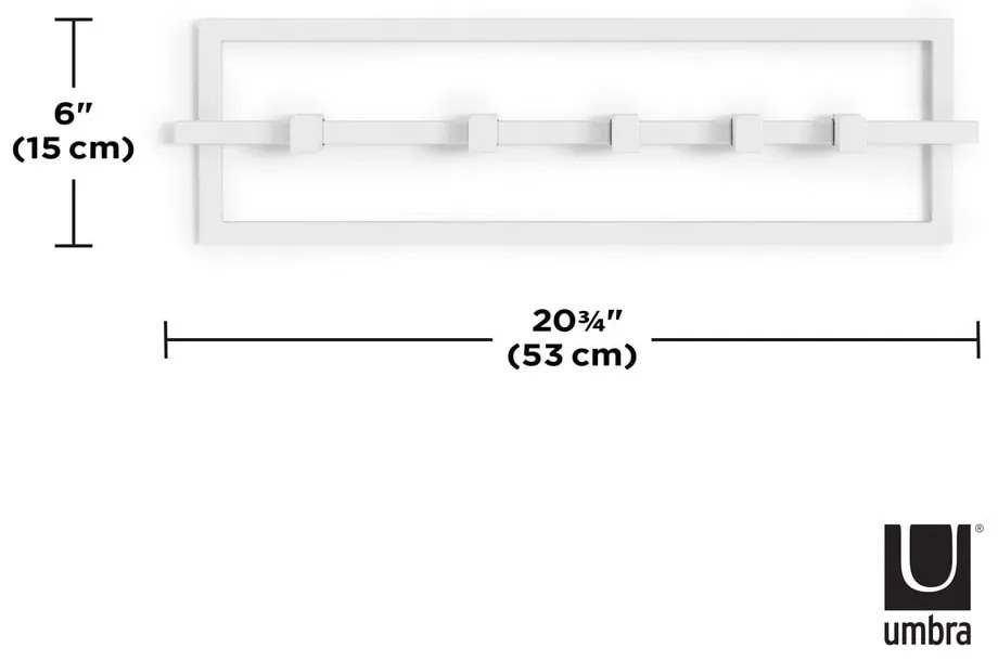 Biały metalowy wieszak ścienny Cubiko – Umbra