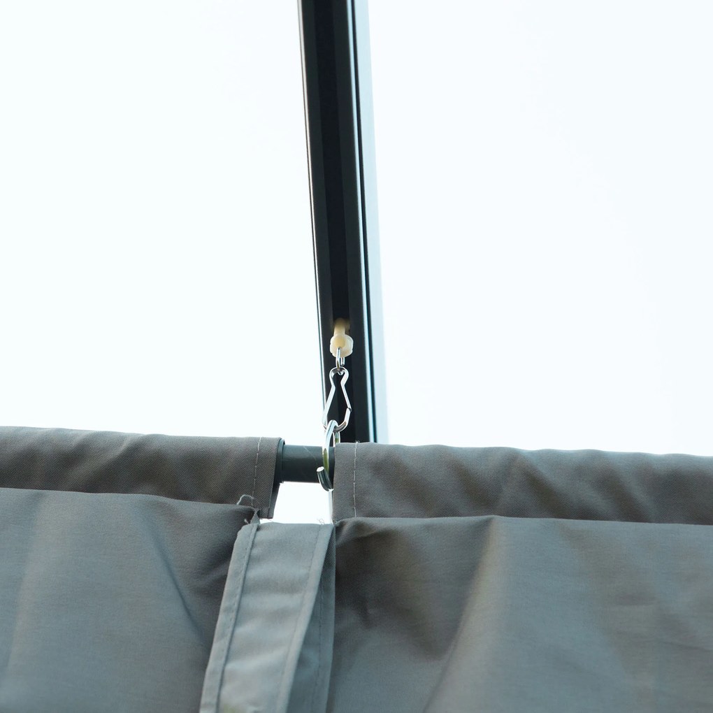 Nowoczesna Pergola Metalowa 3x2m z Dachem Przeciwsłonecznym - Pergola Szara 298x213cm, Idealna Ochrona dla Ogrodu i Tarasu | Aosom PL