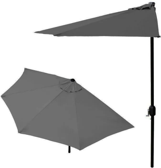 Parasol ogrodowy boczny UM016 - składany, przyścienny, szary