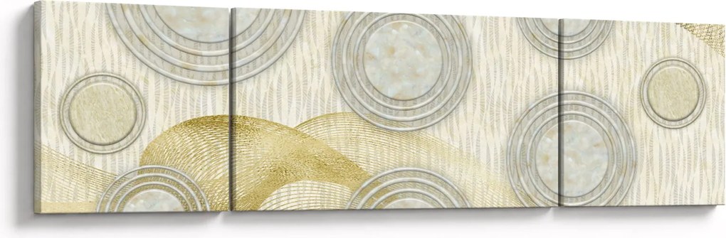 Obraz - Abstrakcja, marmurowe kręgi (170x50 cm)