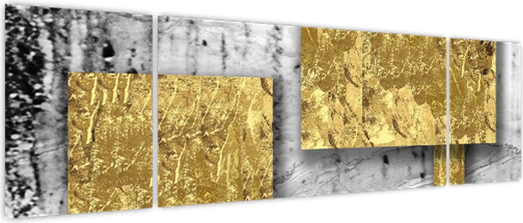 Obraz - Złote kwadraty N⁰3 (170x50 cm)