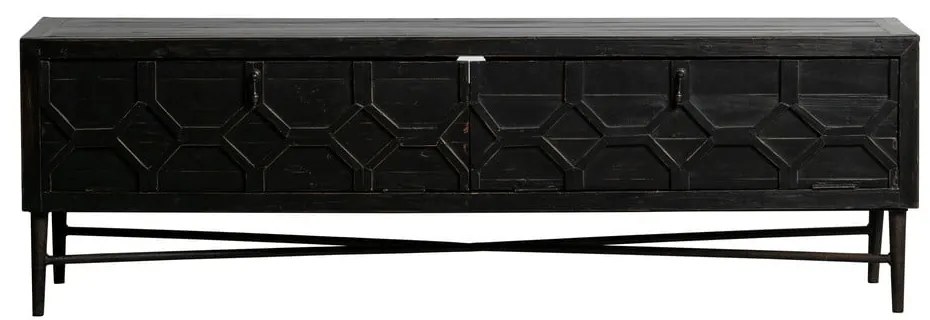 Czarna szafka pod TV z drewna z recyklingu 160x50 cm Bequest – BePureHome