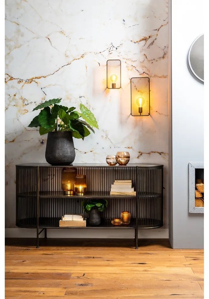 Czarna metalowa niska komoda 149x80 cm Yinthe – Light & Living