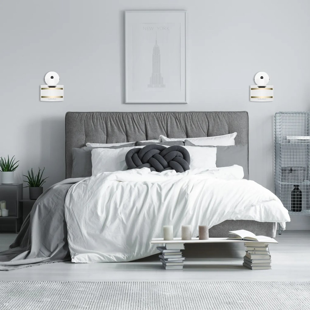 Biały kinkiet LED z białym abażurem WD-TI-1010WE-WE jednopunktowy indu