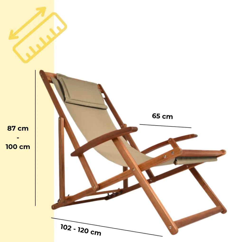 Leżak ogrodowy SIENA, 65x87x102cm, beżowa Jurhan