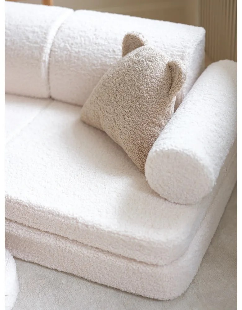 Kremowa sofa dla dzieci z materiału bouclé 132 cm Settee – Wigiwama