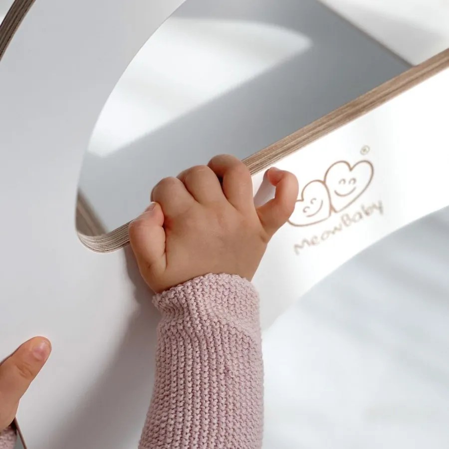 Drewniana zjeżdżalnia dla dziecka do pokoju 87x46cm montessori, biała - meowbaby®