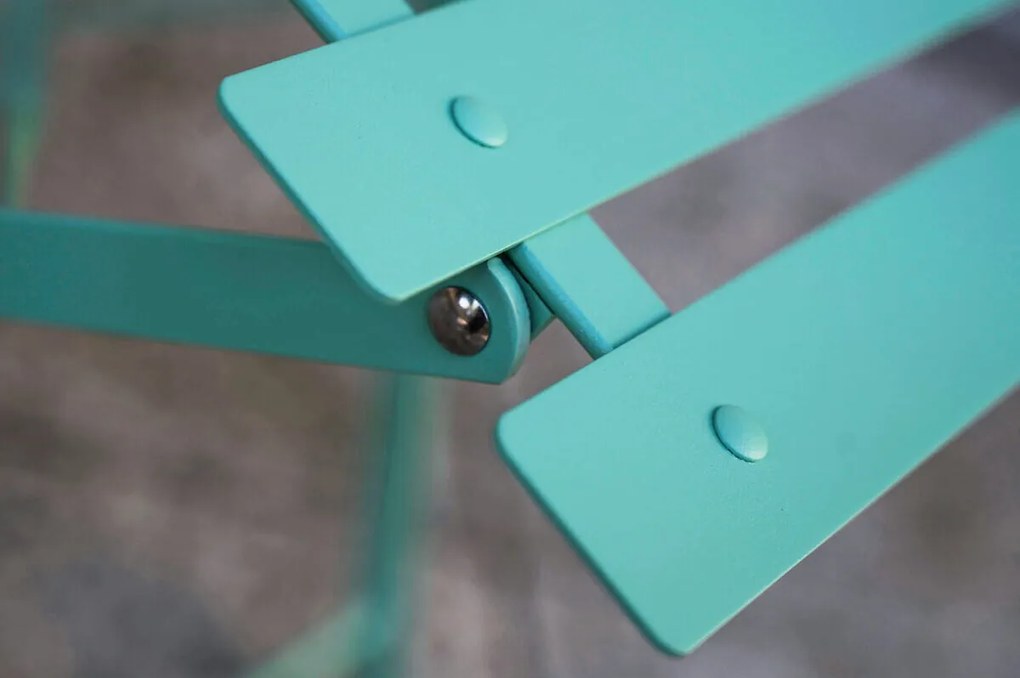 Składane krzesło restauracyjne zewnętrzne Semplici, miętowe