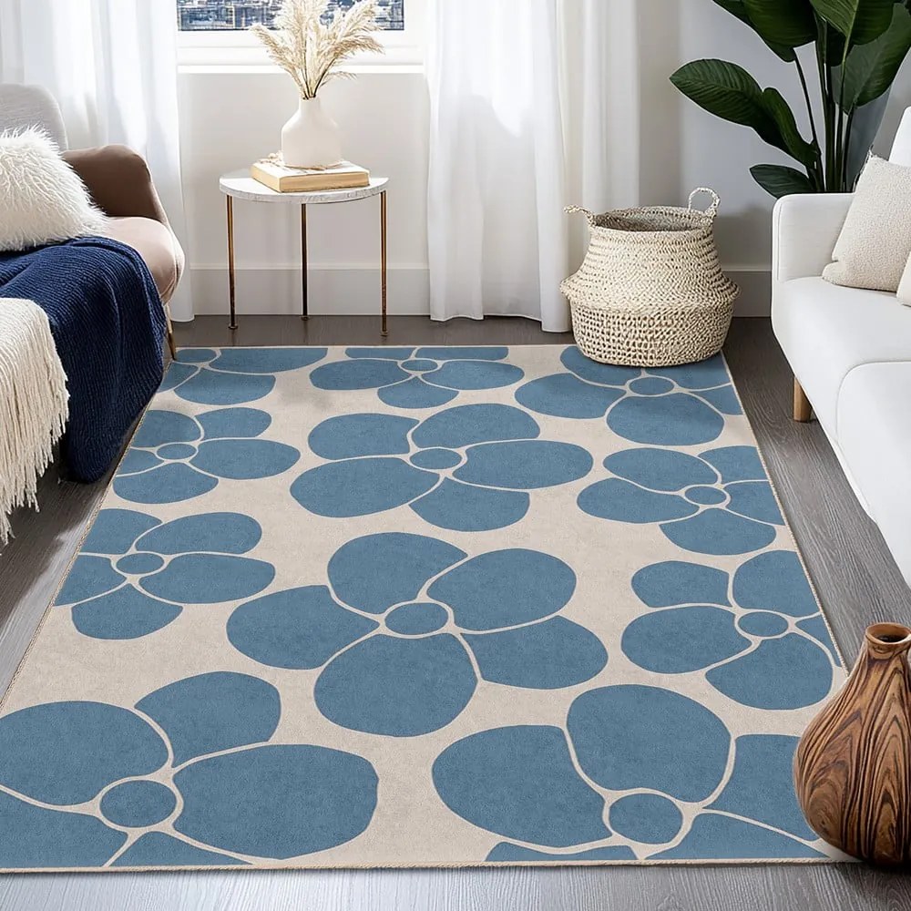 Niebieski dywan odpowiedni do prania 60x100 cm Blue Meadow – Mila Home