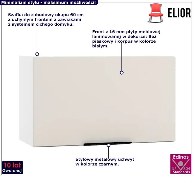 Szafka kuchenna okapowa 60 cm beż piaskowy - Bixor 29X