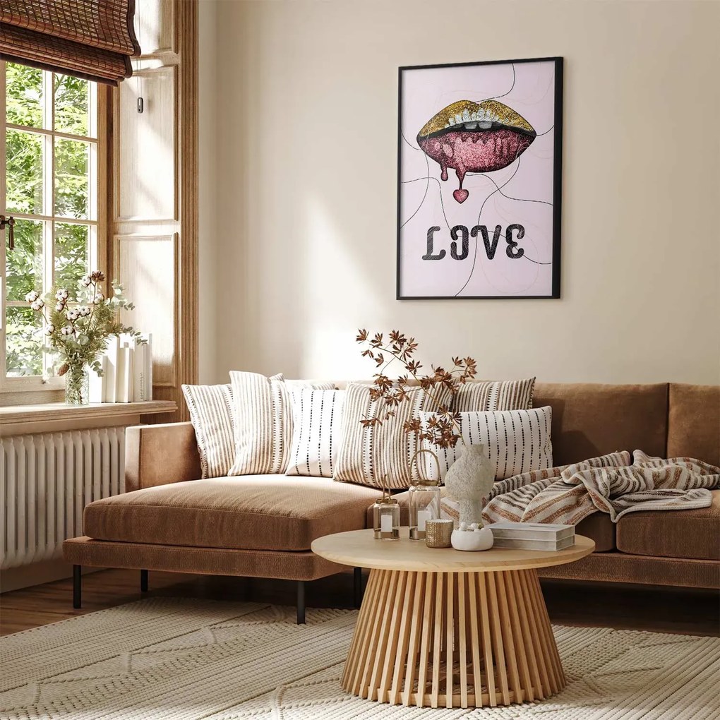 Plakat Płynne usta 40x60 cm z ramą czarną bez marginesu ARTGEIST B
