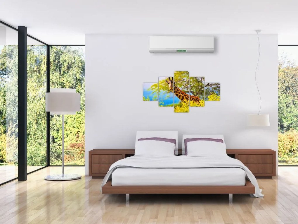 Obraz żyrafy w Afryce (125x70 cm)