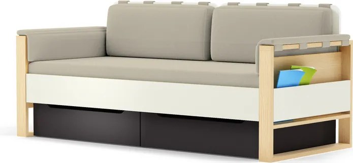 Sofa Loft szer. 195 cm z materacem, bocznymi i tylnymi poduszkami Plus Timoore