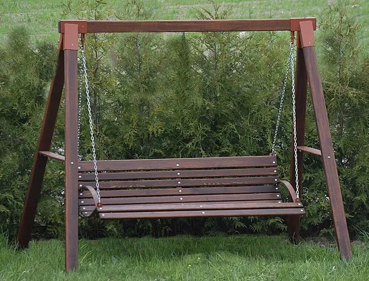 Ogrodowa huśtawka drewniana Kaori 3X - 160 cm