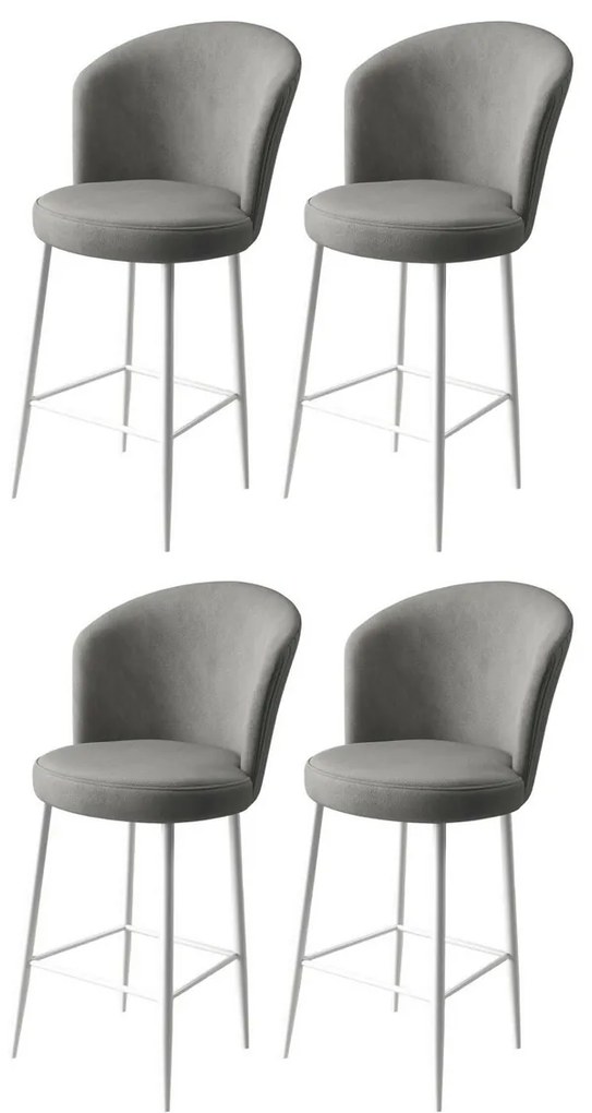 Zestaw krzeseł barowych Fora Grey and White, 4 szt., 4 szt.
