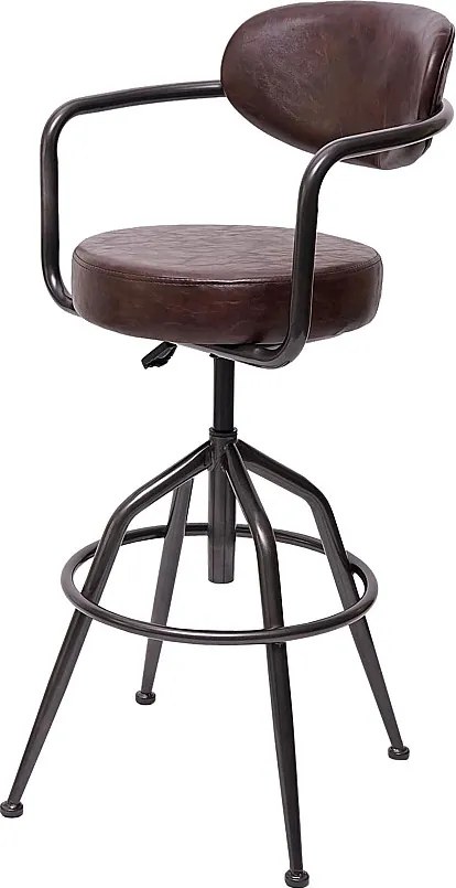 Stołek barowy MCW-H10f,  vintage brązowy