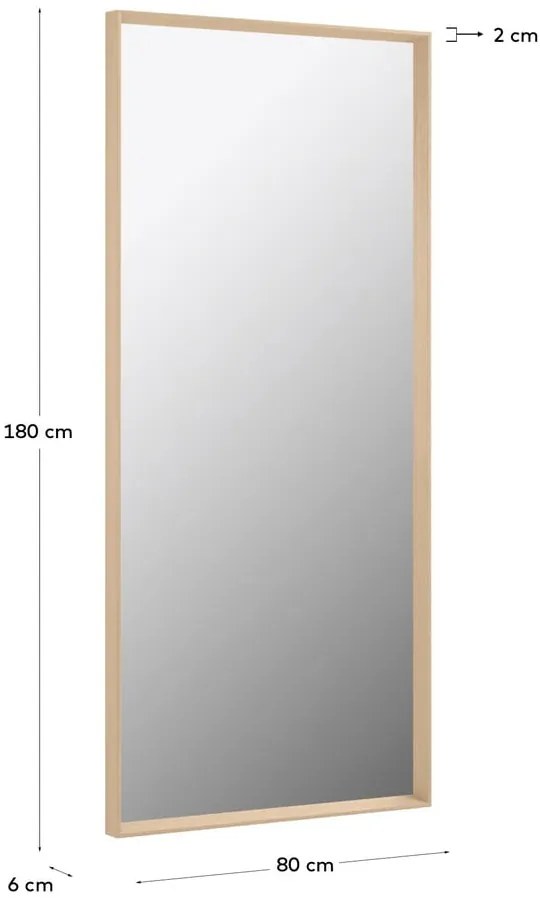 Lustro ścienne 80x180 cm Nerina Natural – Kave Home