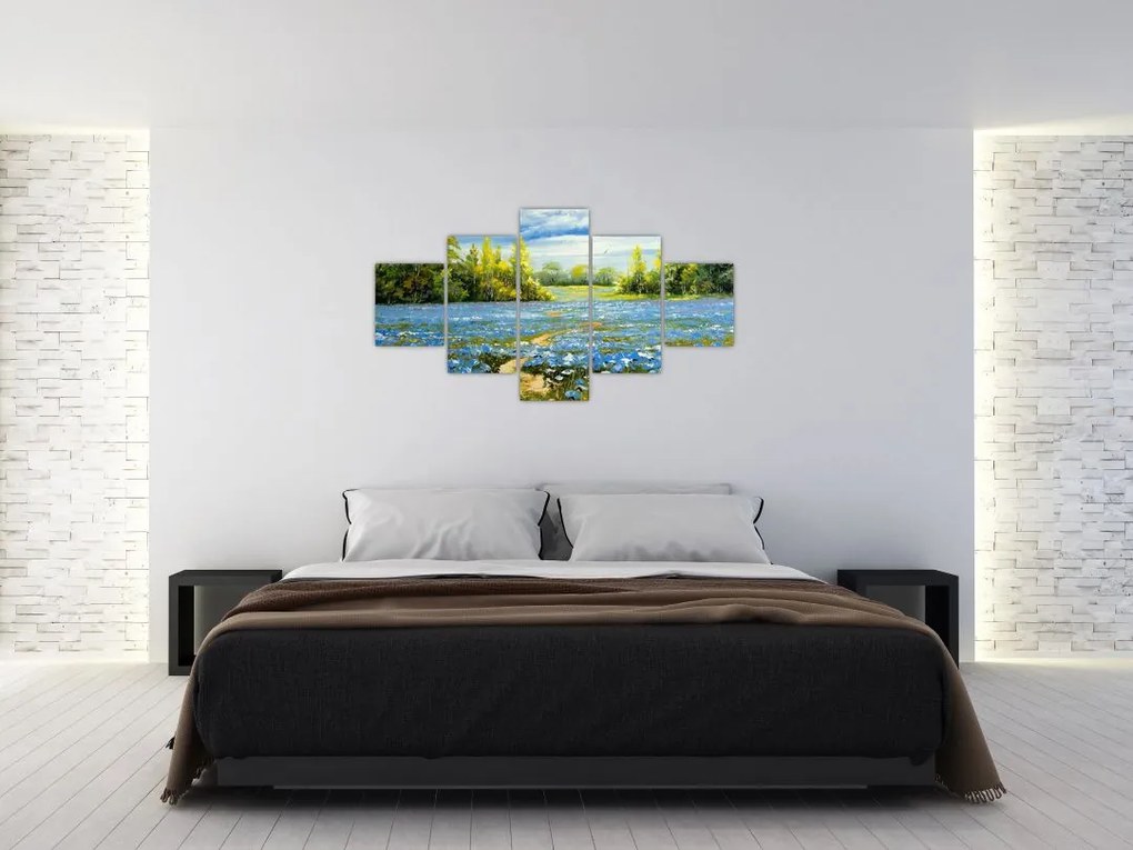 Obraz - Ścieżka w polu, obraz olejny (125x70 cm)