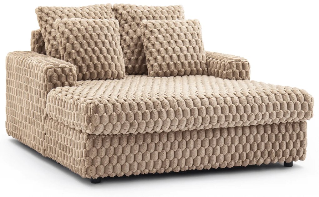 Fotel Wypoczynkowy Sofa KOBEL Brązowy Pluszowy Nowoczesny