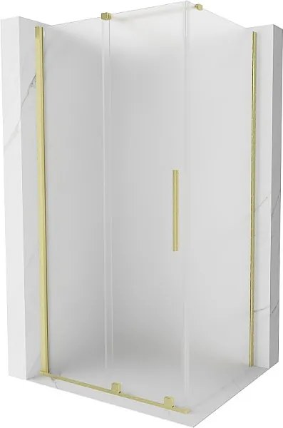 Mexen Velar kabina prysznicowa rozsuwana 100 x 80 cm, szron, złota szczotkowana - 871-100-080-31-55
