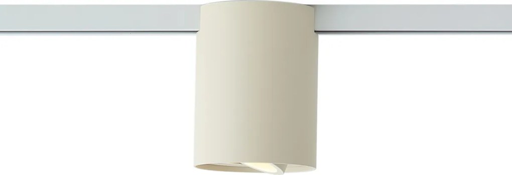 Nowoczesny reflektor w kolorze beżowym do systemu szynowego 1-fazowego - Iconic Rondoo Up