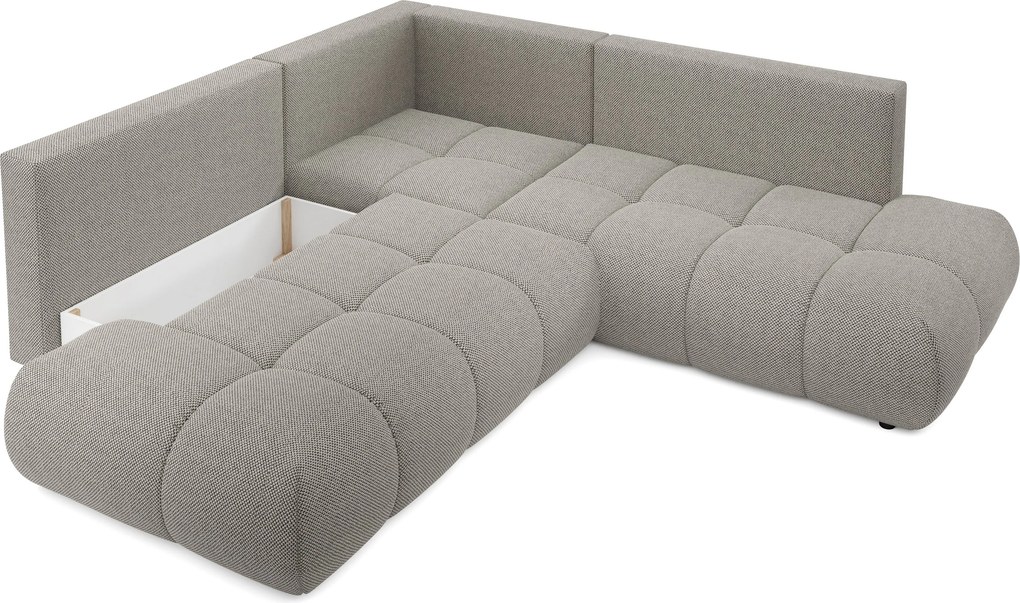 Masseno Narożnik DUCA z funkcją spania i pojemnikiem na pościel Narozniki L, Rozkładana sofa - Szary, CURIO 83