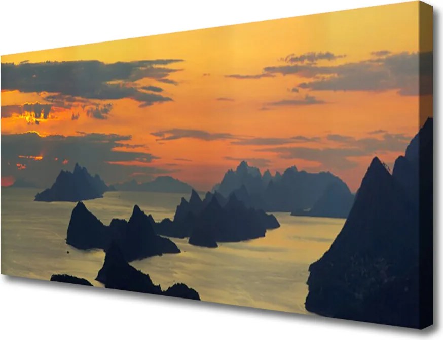 Obraz canvas Wybrzeże u Podnóża Gór