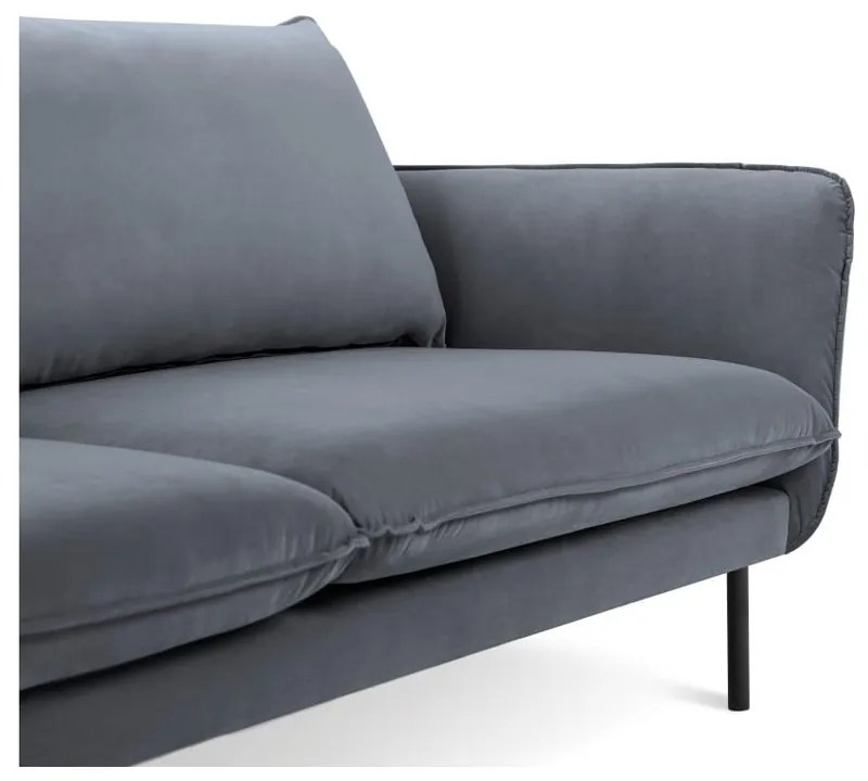 Szara aksamitna sofa Cosmopolitan Design Vienna, 200 cm