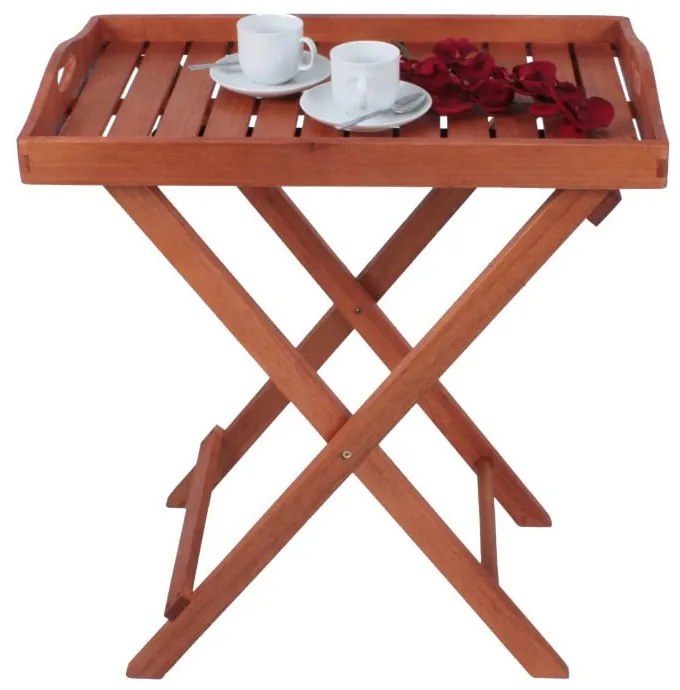 Stolik ogrodowy z litego drewna eukaliptusowego 42x67 cm Dallas – Garden Pleasure