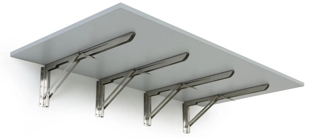 Stół składany na ścianie, 1200 x 600 mm, nośność 60 kg, szary
