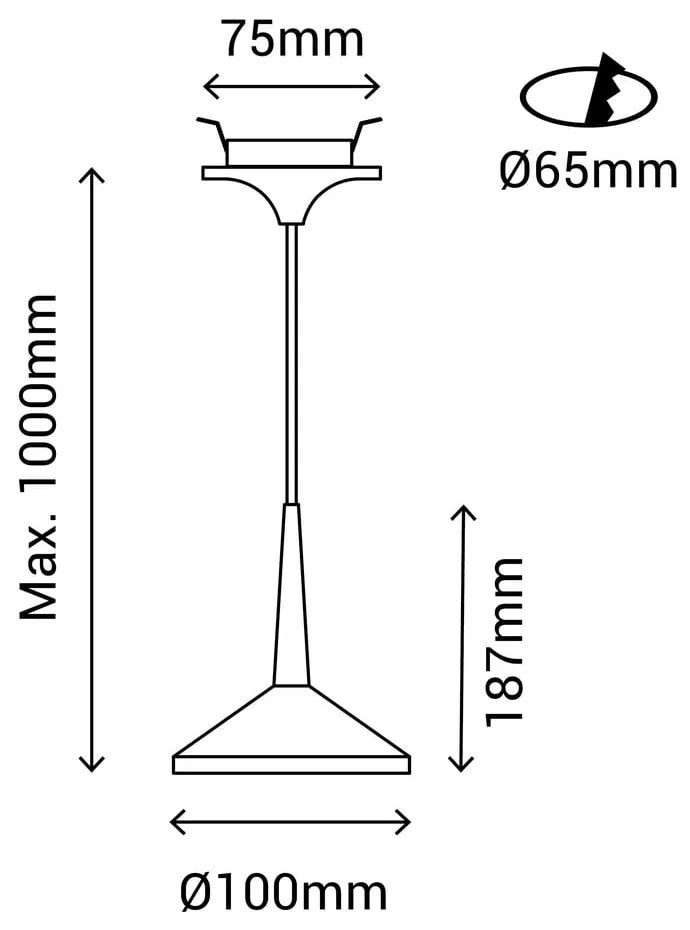 Biała lampa wisząca SULION Rita, wys. 100 cm