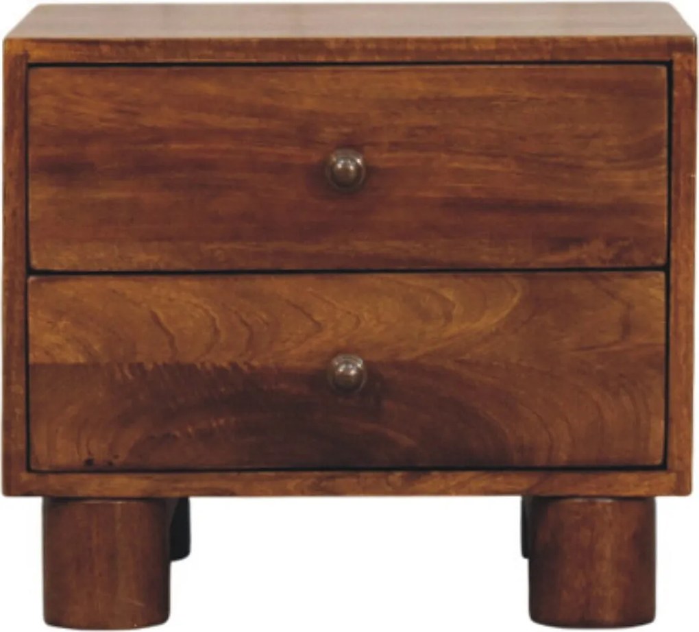 Artisan Furniture Tula Szafka nocna z 2 szufladami z drewna kasztanowego