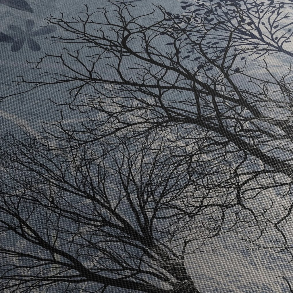 Obraz - Sylwetki drzew z liśćmi (125x70 cm)