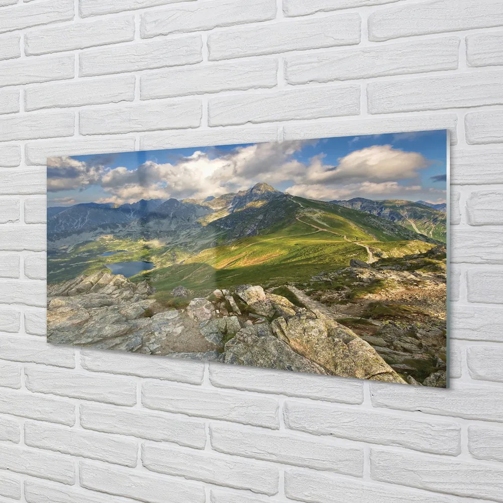 Szklany Panel Panorama Gór i Jeziora