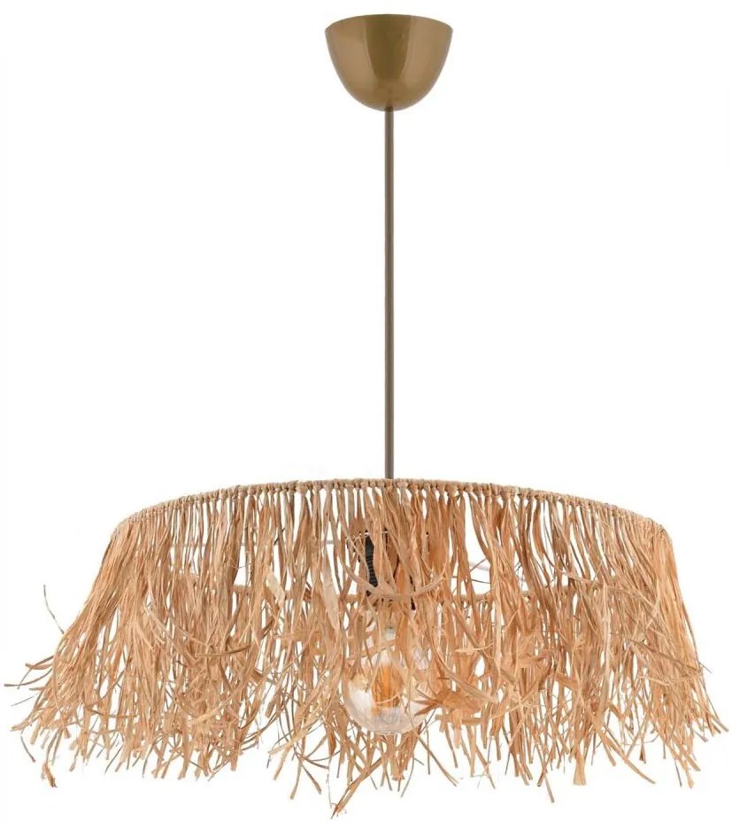 Lampa wisząca na lince MARISKA 1xE27/40W/230V, abażur z rafii