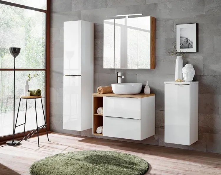 Półsłupek Łazienkowy Z Koszem Na Pranie 60 Cm S4-B44