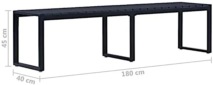 Czarna ławka ogrodowa 180 cm N2-E73