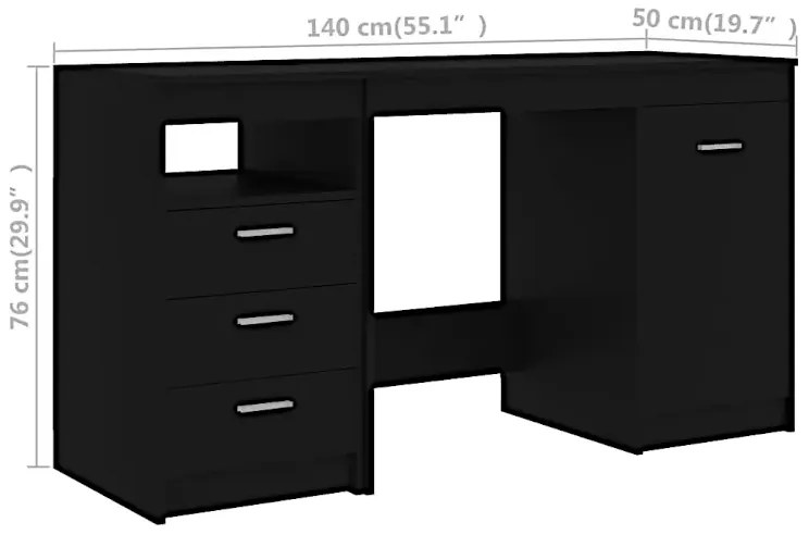 Czarne Funkcjonalne Biurko W6-D43