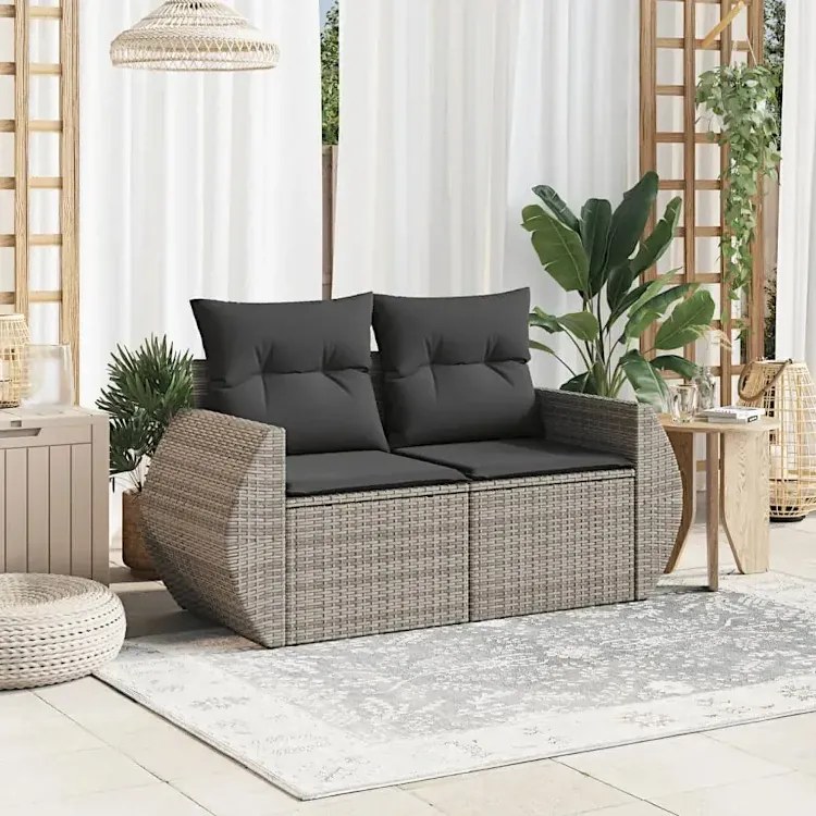 Szara dwuosobowa sofa ogrodowa - Torina 3X