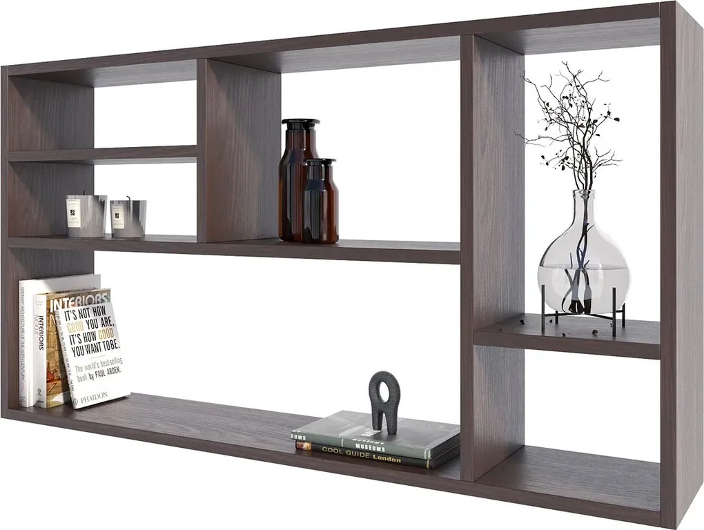 Nowoczesna Półka Z 6 Przegródkami Wenge N0-R81